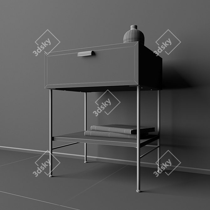 Sleek JAGGER Bedside Table 3D model image 3