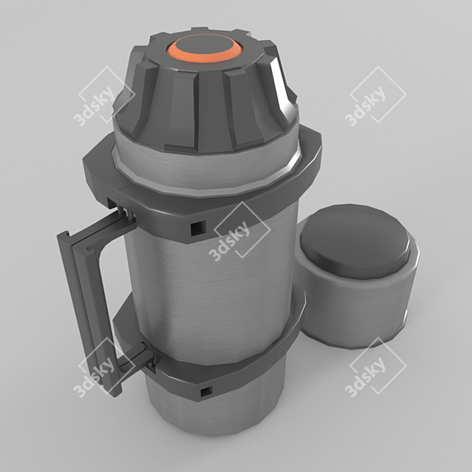 Sleek Low Poly Thermos 3D model image 2
