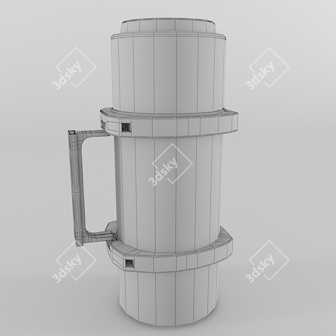 Sleek Low Poly Thermos 3D model image 3