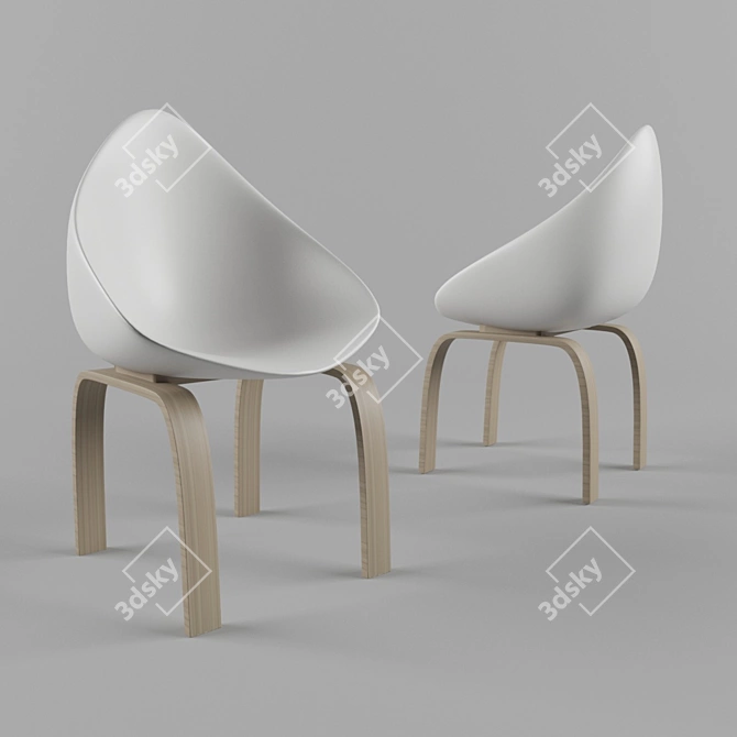 Minimalist Style Chair 3D model image 1