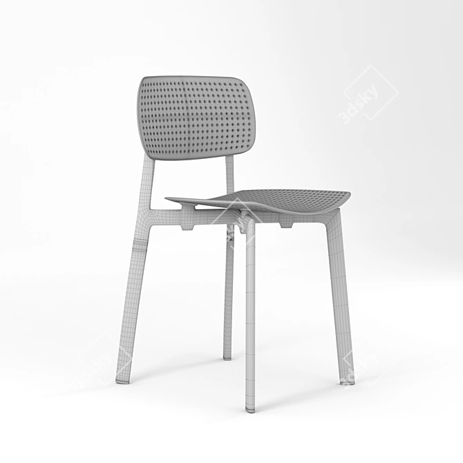 Colander Stool: Stackable, Indoor/Outdoor Design Chair 3D model image 3