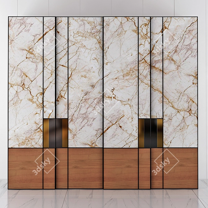 Elegant Marble Wardrobe 3D model image 1