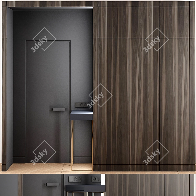 Stylish Closet Doors 3D model image 1