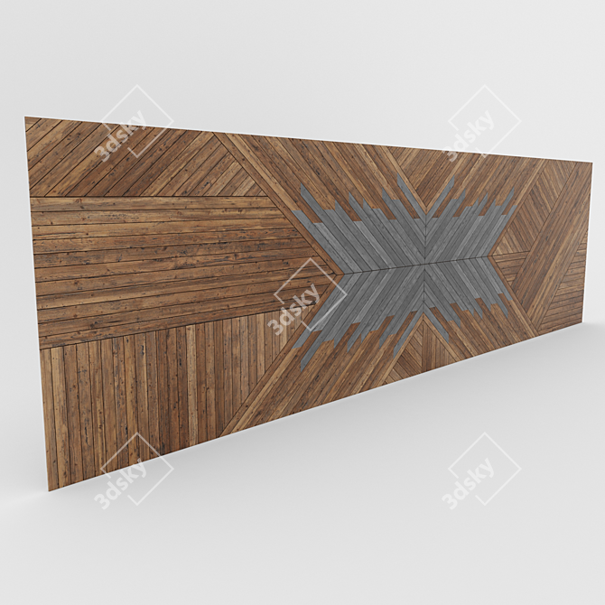 Authentic Brown Wood Wall Design 3D model image 1