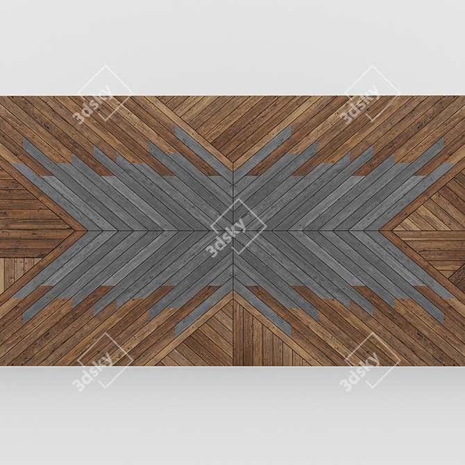 Authentic Brown Wood Wall Design 3D model image 2