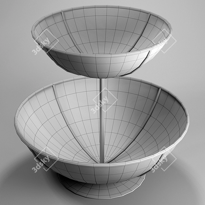 Sleek Fruit Bowl Stand 3D model image 2