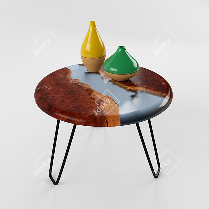 Elegant Resin Trunk Table 3D model image 1