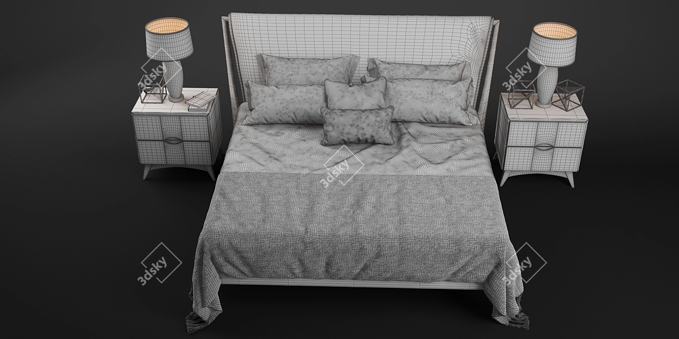 Elegant Cattelan Italia Nelson Bed: Jane Art 3D model image 3
