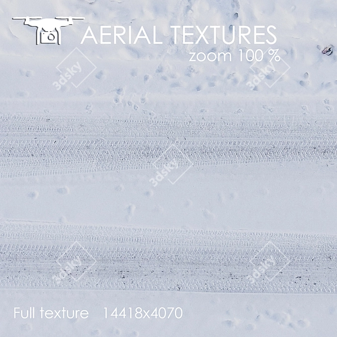 Winter Road Aerial Texture 3D model image 2