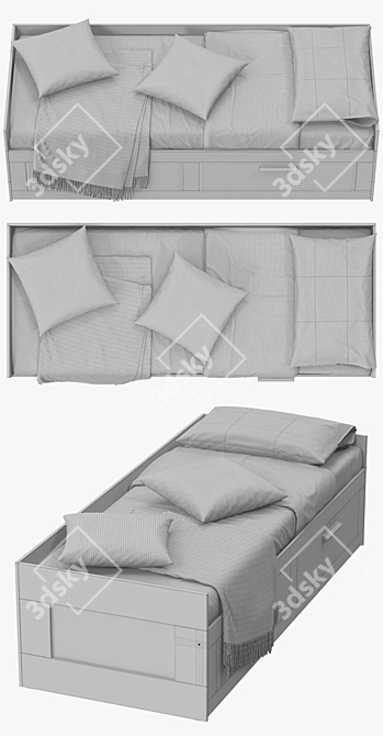 BRIMNES Floating Shelf - Modern Storage Solution 3D model image 3