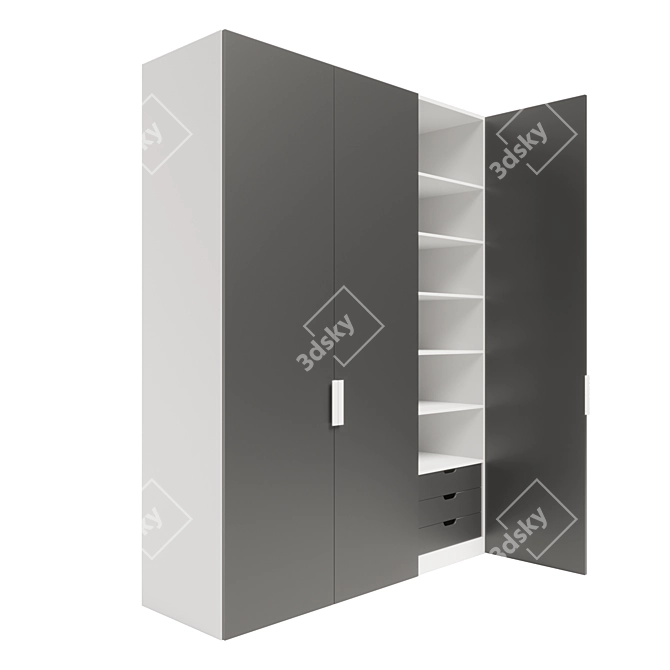 Modern Style Wardrobe 3D model image 1