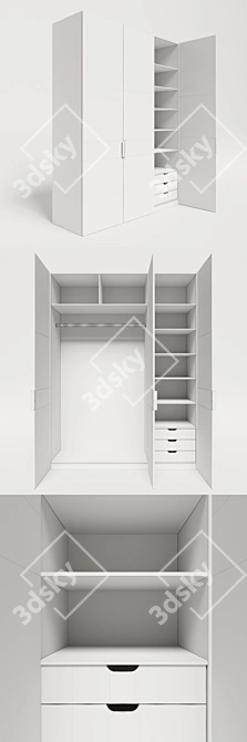 Modern Style Wardrobe 3D model image 3