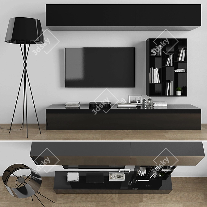 Modern TV Stand Set 032 3D model image 1