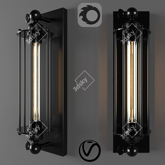 Tesla Cage Wall Light: Modern Illumination Solution 3D model image 1