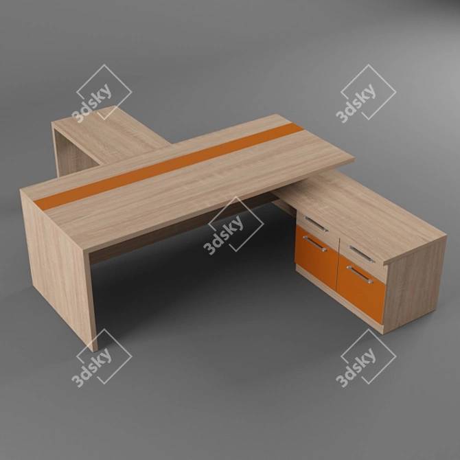 Executive Laminate Desk 3D model image 2