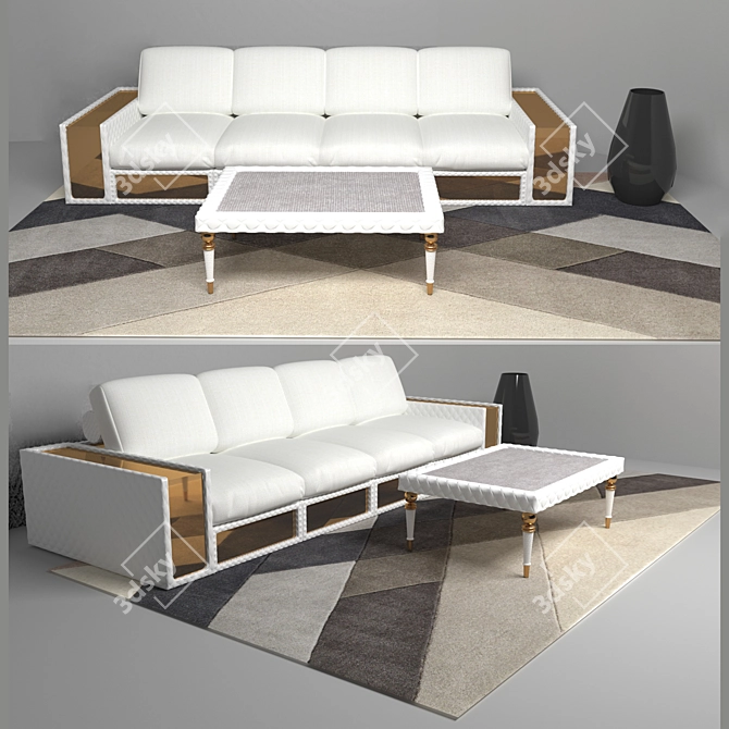 Miami Lux: Classic Modern Sofa 3D model image 1