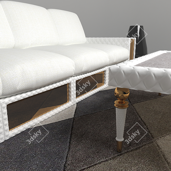 Miami Lux: Classic Modern Sofa 3D model image 3