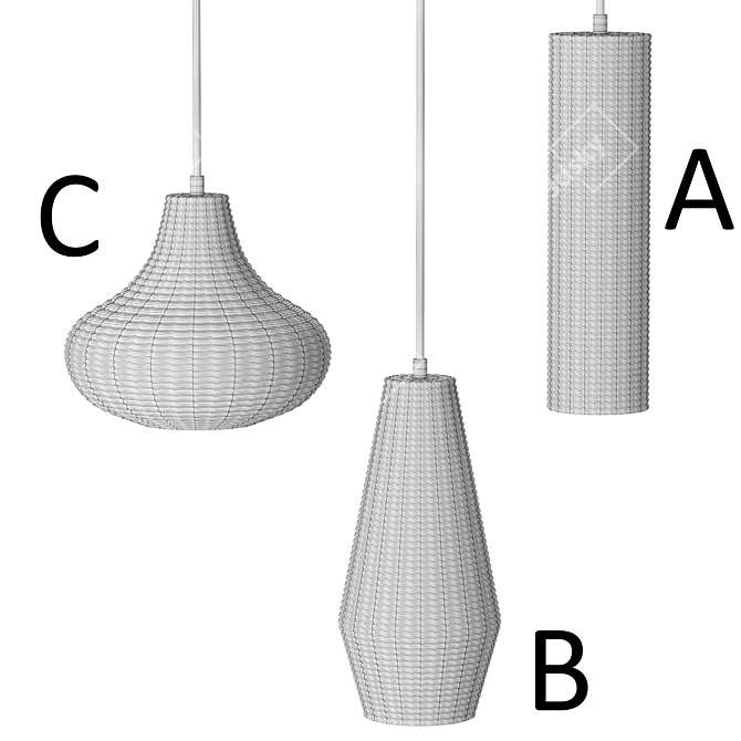 Scandinavian Glass Pendant Light 3D model image 2