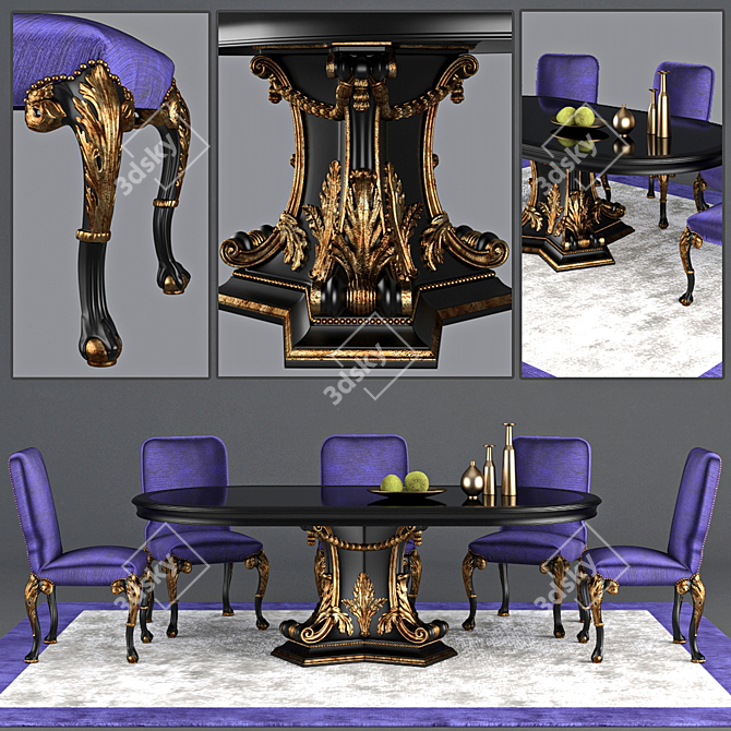 Roberto Giovannini Dining Set 3D model image 1