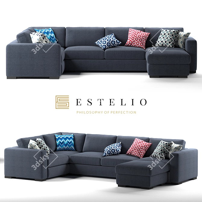Modular Sofa Set Estelio Calipso 3D model image 1