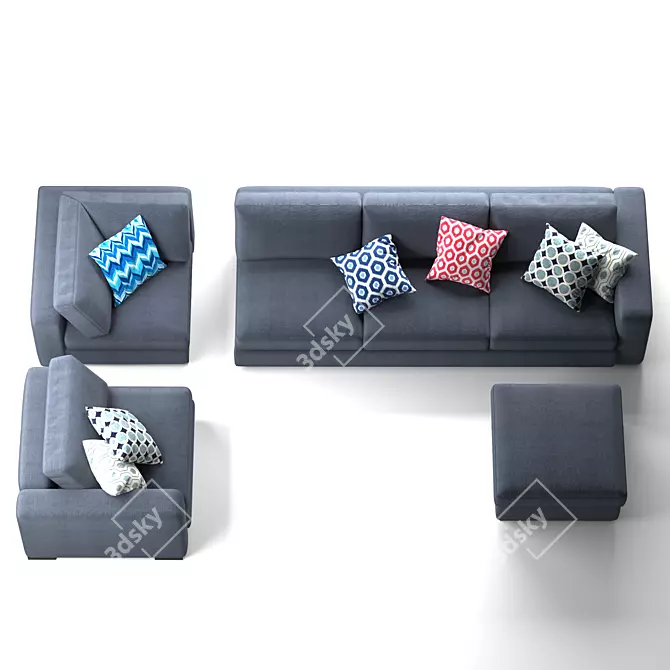 Modular Sofa Set Estelio Calipso 3D model image 2