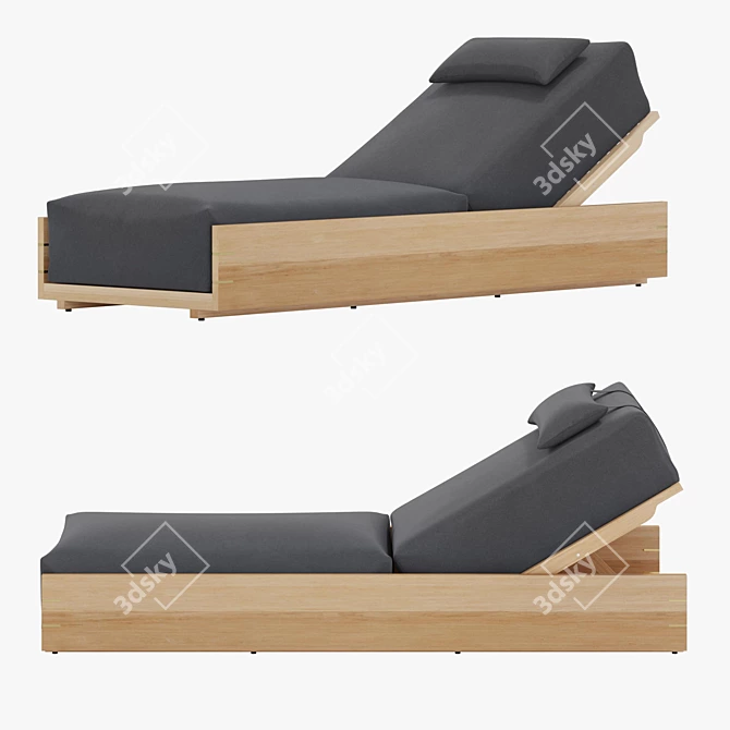 Luxury McQueen Chaise: Stunning Contemporary Design 3D model image 1