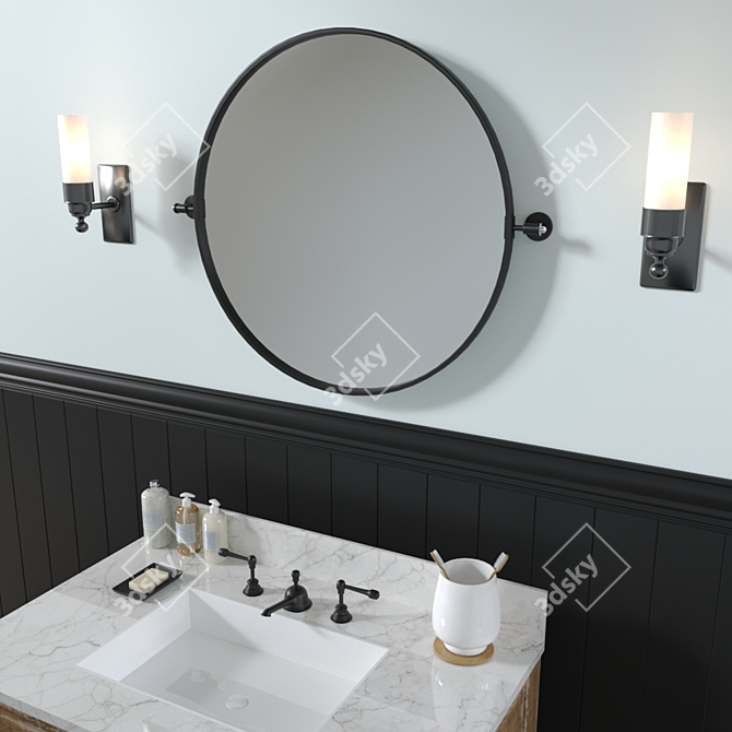 Elegant Paulsen Sink and Bollard 3D model image 3