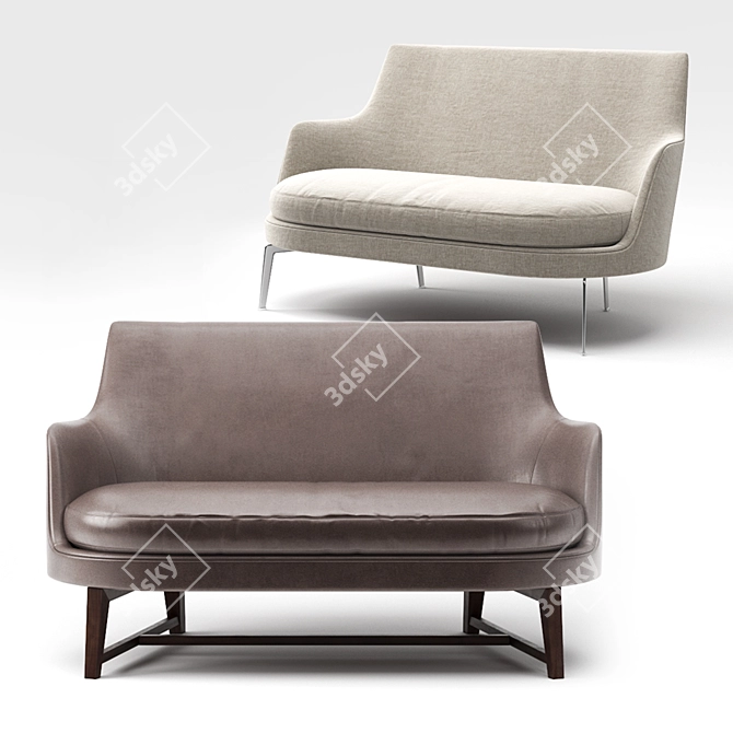 Elegant Flexform Guscio Sofa 3D model image 1