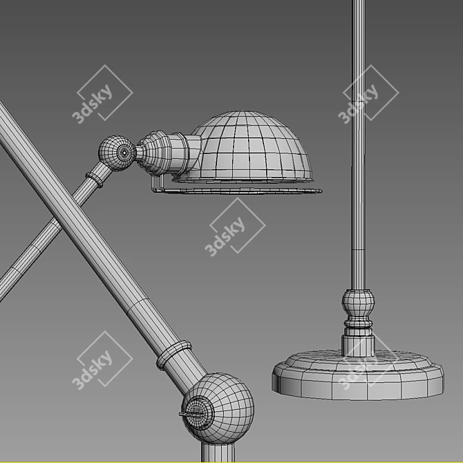 Elegant Academy Floor Lamp 3D model image 2