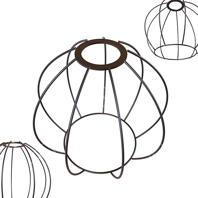 Modern Grid Black Pendant Light 3D model image 1