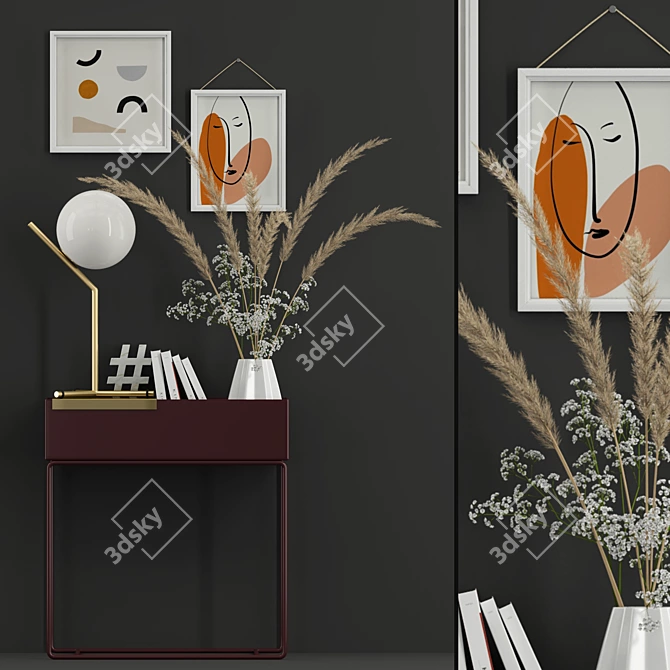 Realistic Decor with Dry Flowers 3D model image 1