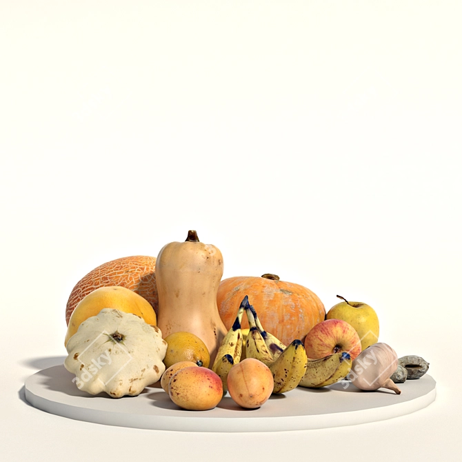 Fresh Harvest Variety Pack | 10 Handpicked Fruits & Vegetables 3D model image 2