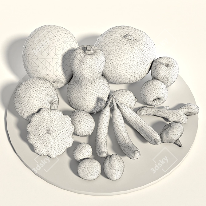 Fresh Harvest Variety Pack | 10 Handpicked Fruits & Vegetables 3D model image 3