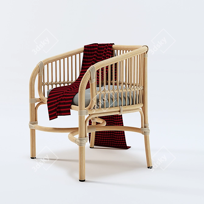 Hubsch Rattan Chair - Natural Elegance 3D model image 2