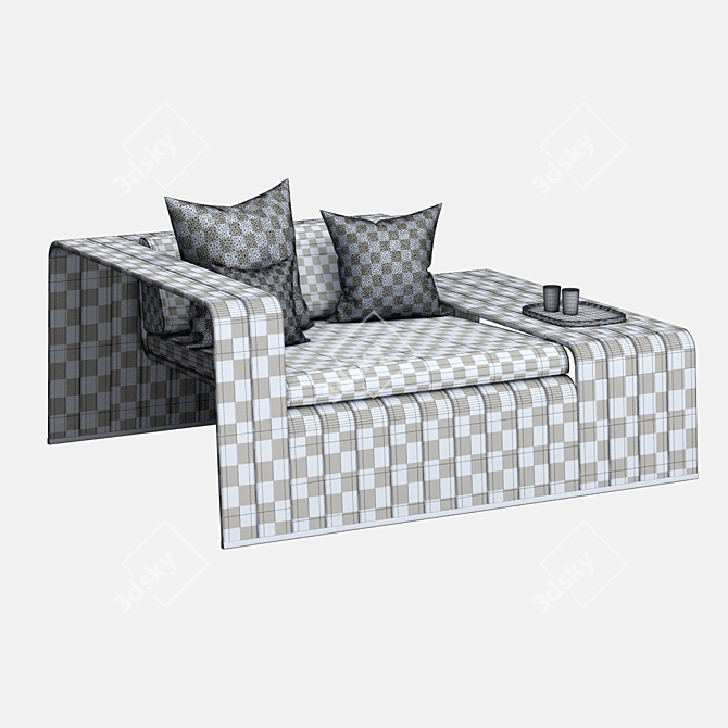 Paola Lenti Frame: Garden Armchair B18TS 3D model image 3