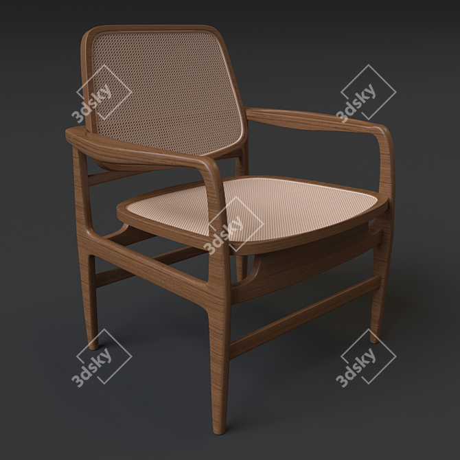 Sleek Oscar Lounge Armchair 3D model image 1