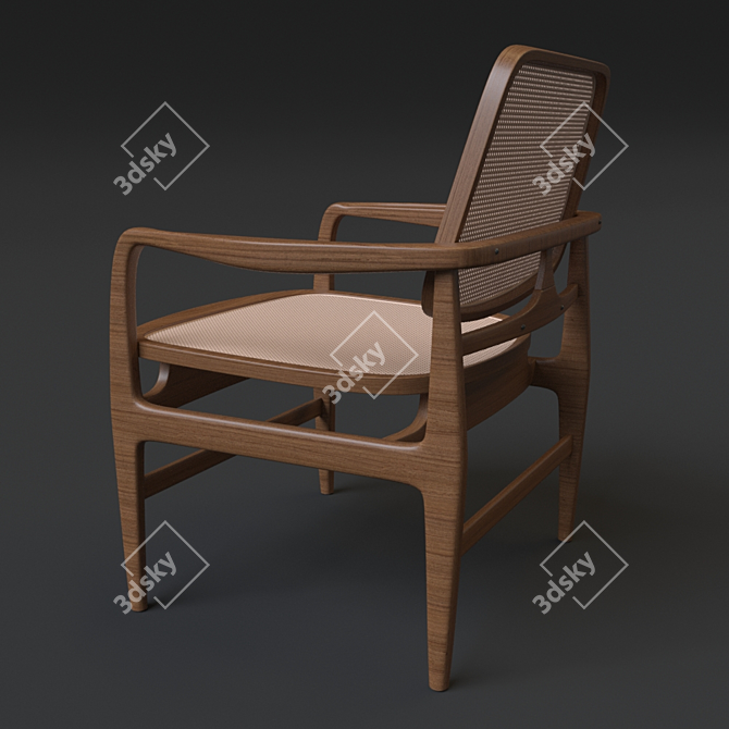 Sleek Oscar Lounge Armchair 3D model image 2