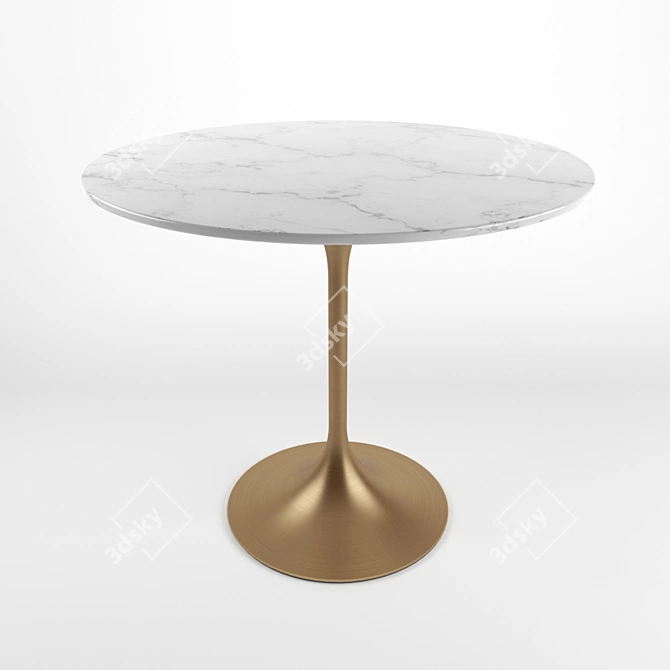 Modern Tulip Table: 90x90x77.7cm 3D model image 1