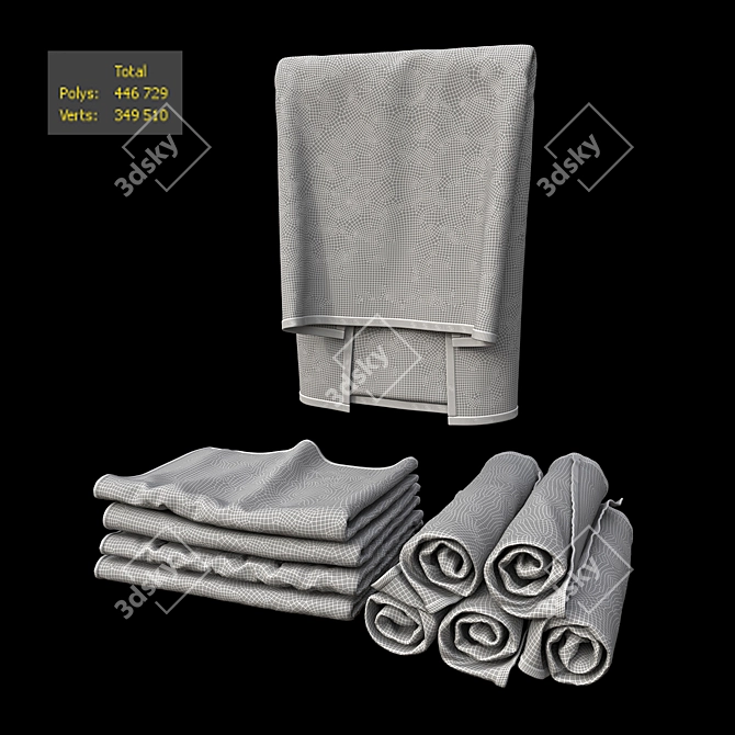 Cozy Waffle Towel Set 3D model image 3