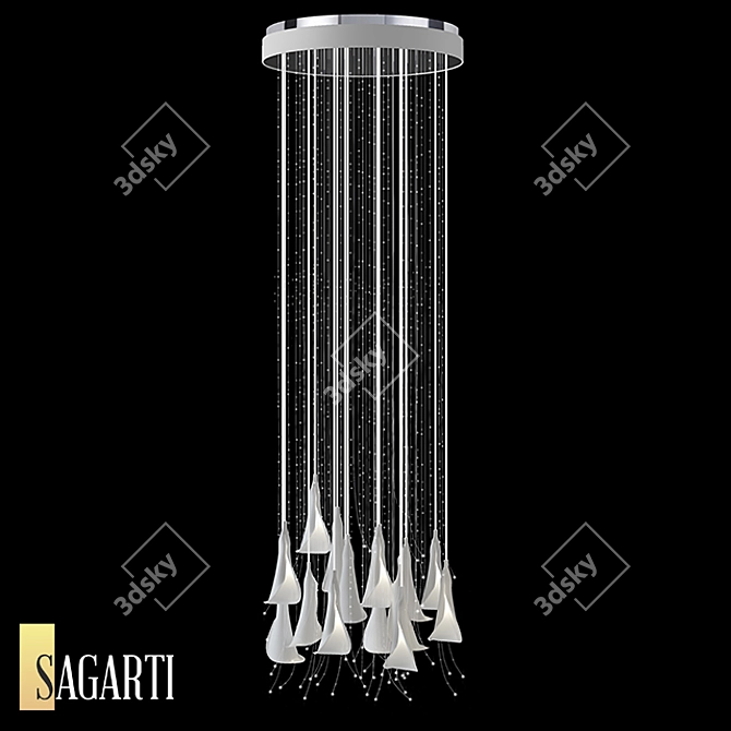 Sagrati Flora LED Pendant: Elegant, Suspended Art 3D model image 1