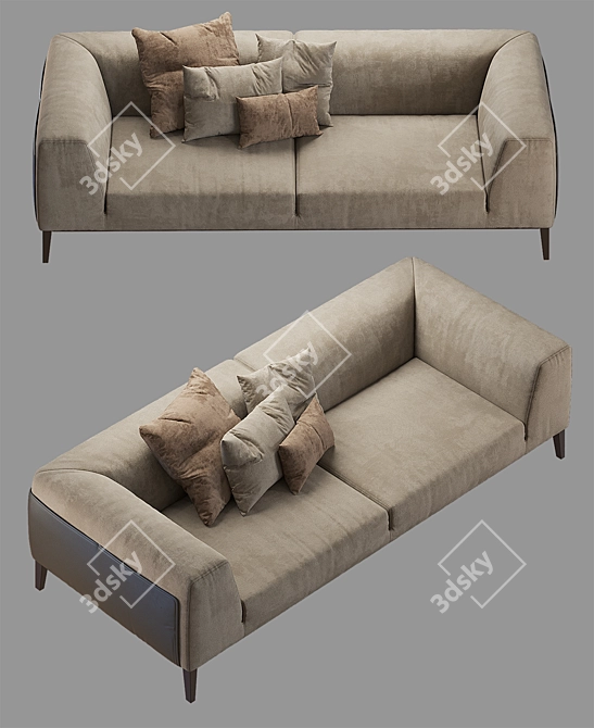 Refined Modern Sofa: Metropolitan 3D model image 2