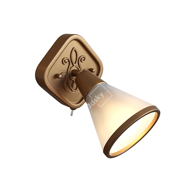 MAYTONI Sconce 1L - Elegant Brown Metal and Glass Wall Light 3D model image 2