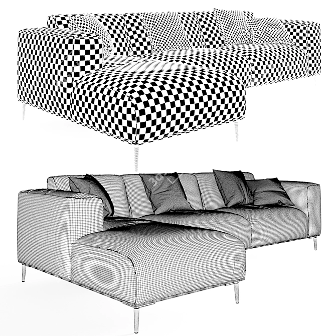 Contemporary Crawford Sofa: Stylish Comfort by Studio Copenhagen 3D model image 3