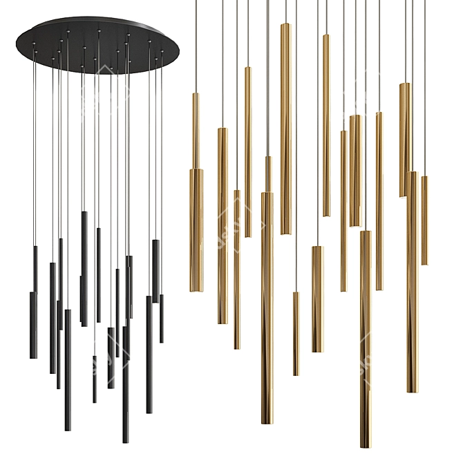 Santana LED Round Chandelier 3D model image 1