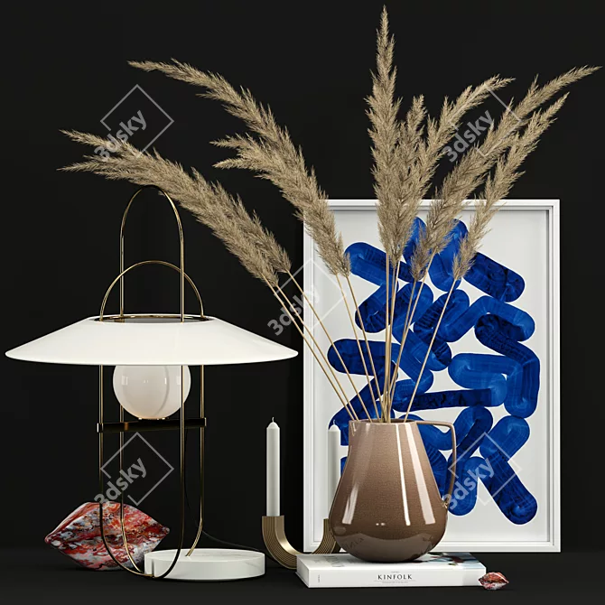 Elegant Setareh Lamp and Decor 3D model image 1