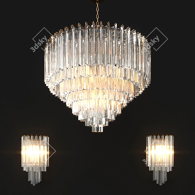 Ethereal Glow - Whiteness Odeon Chandelier 3D model image 1