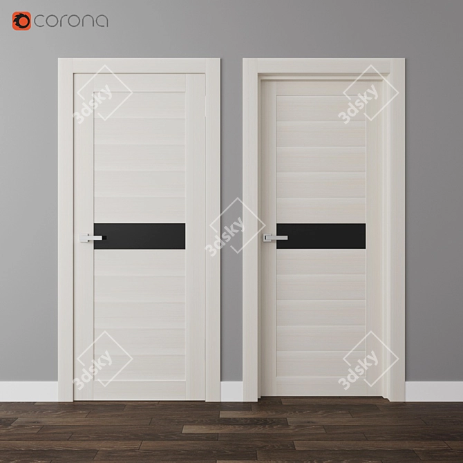 Zadoor-S S2 Interroom Door - Elegant White Melinga Design 3D model image 1