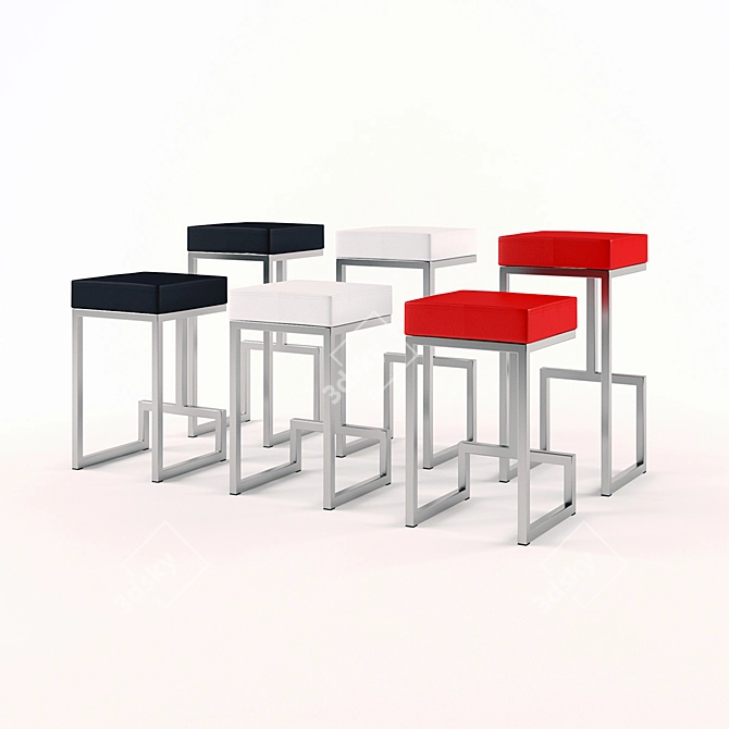 Modern Bar Stool Set - MZ-Darwen 3D model image 1