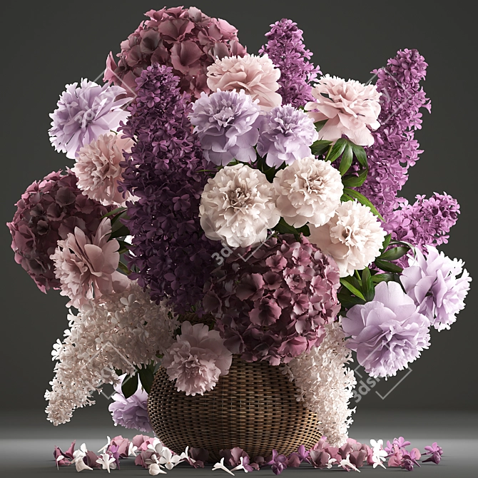 Spring Blossom Bouquet 3D model image 1