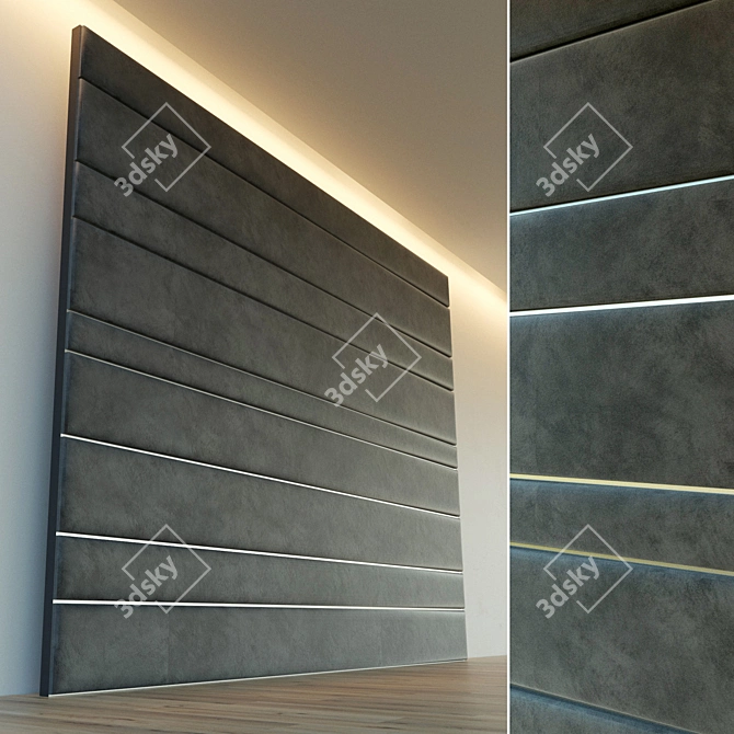 Metallic Molding Soft Wall Panel 3D model image 1